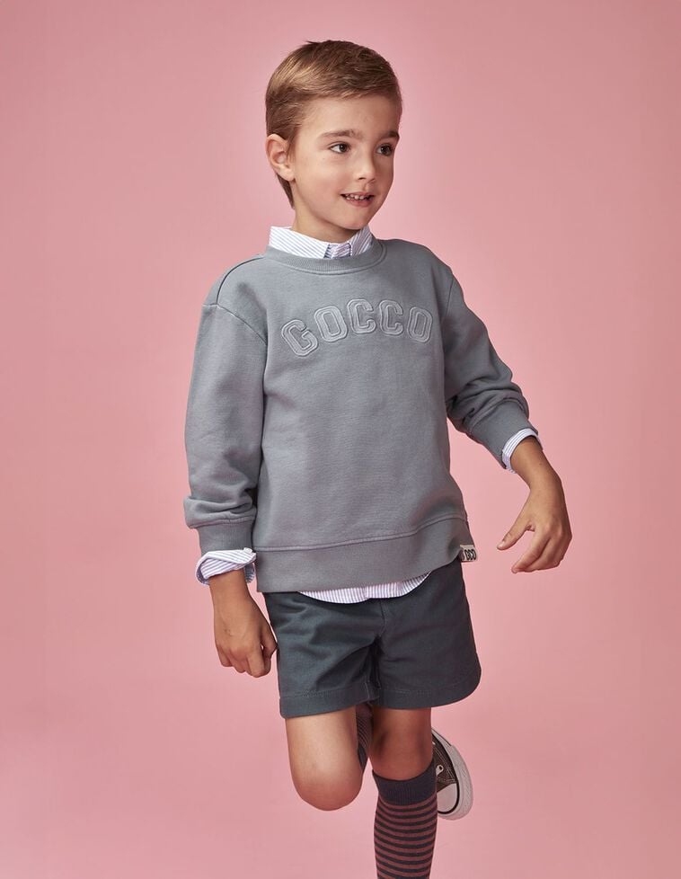 Sweat avec patch brodé bleu clair