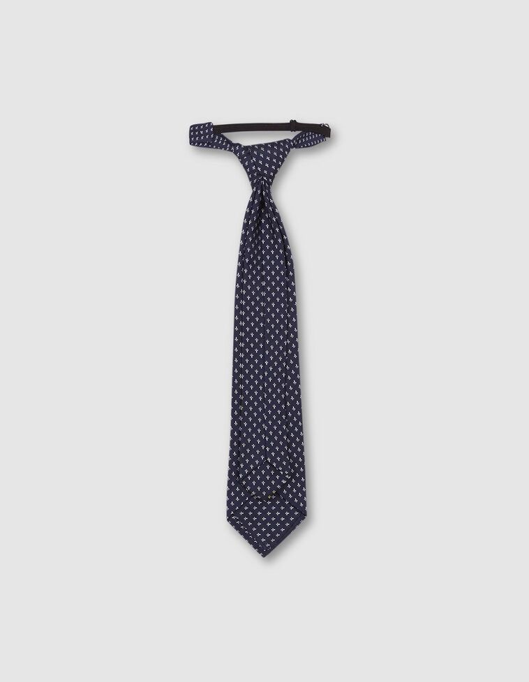 Cravate bleue avec dessin