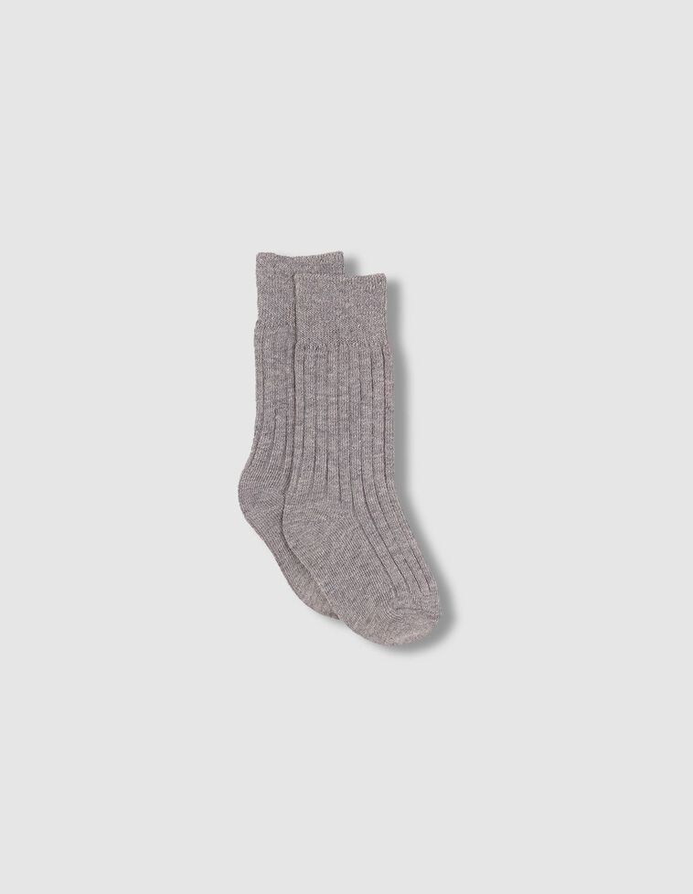 Chaussettes côtelées grises