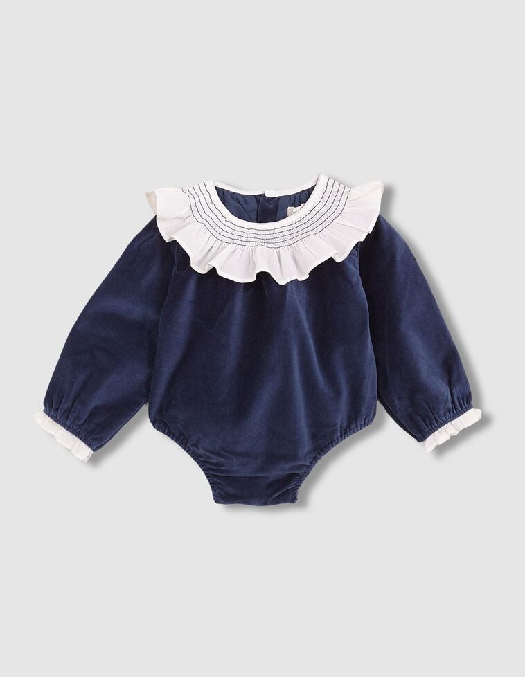 Barboteuse en velours bleue