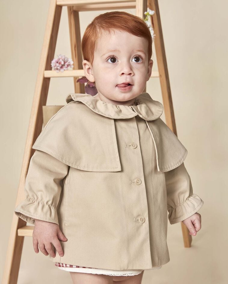 Manteau avec cape amovible marron