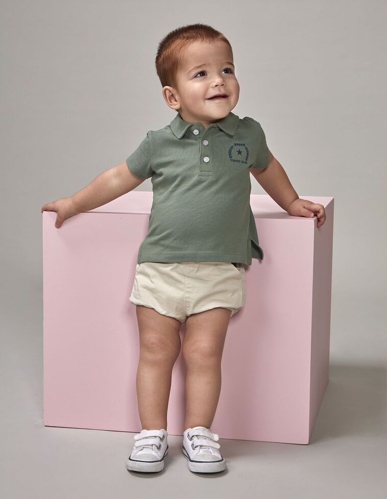 Polo imprimé tennis vert