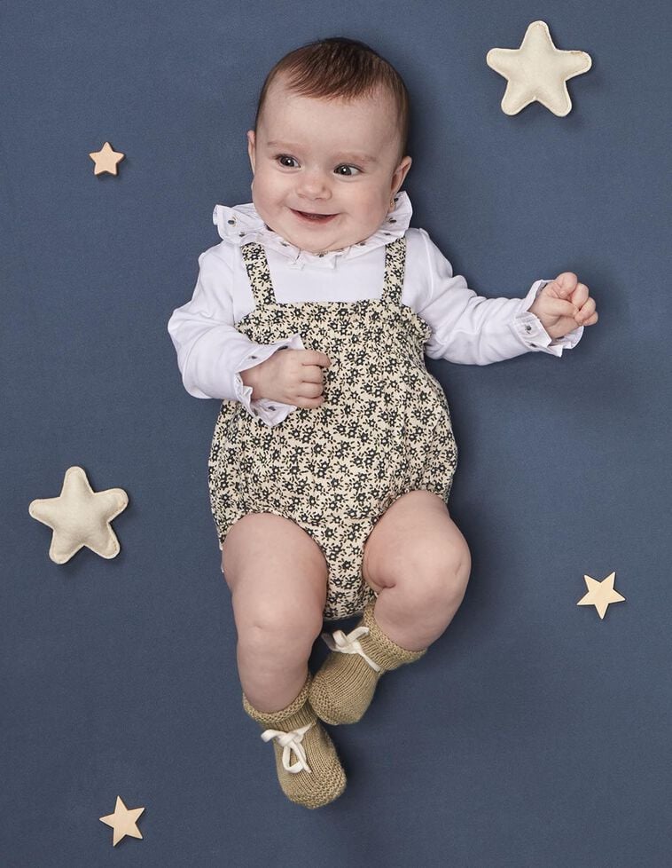 Pantaloncini a sbuffo a fiorellini bianca