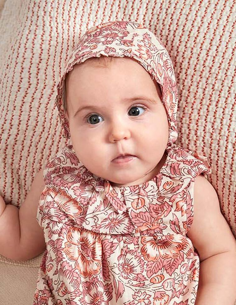 Bonnet imprimé blanche
