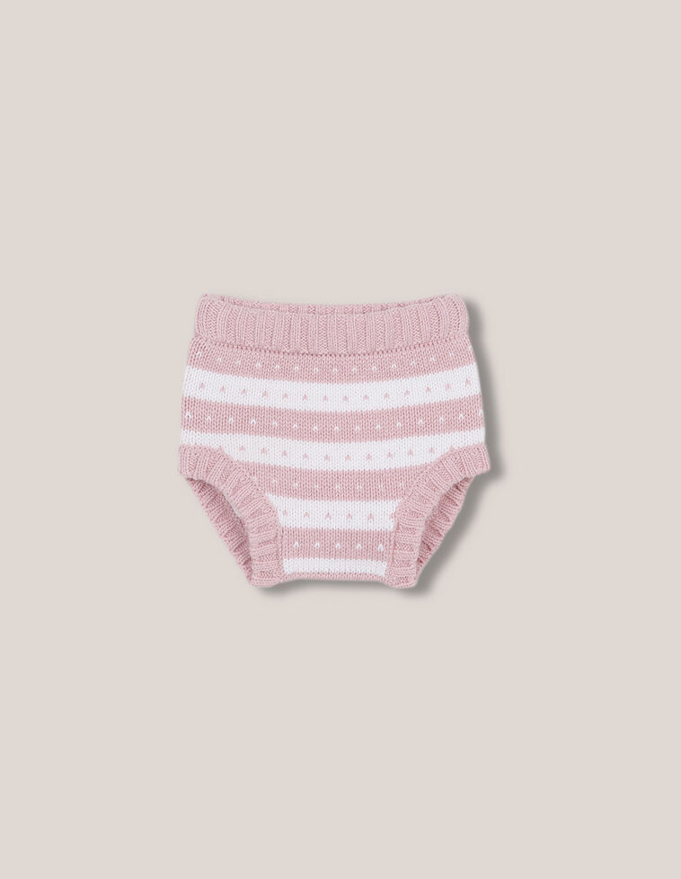 Calças De Malha De Riscas Rosado