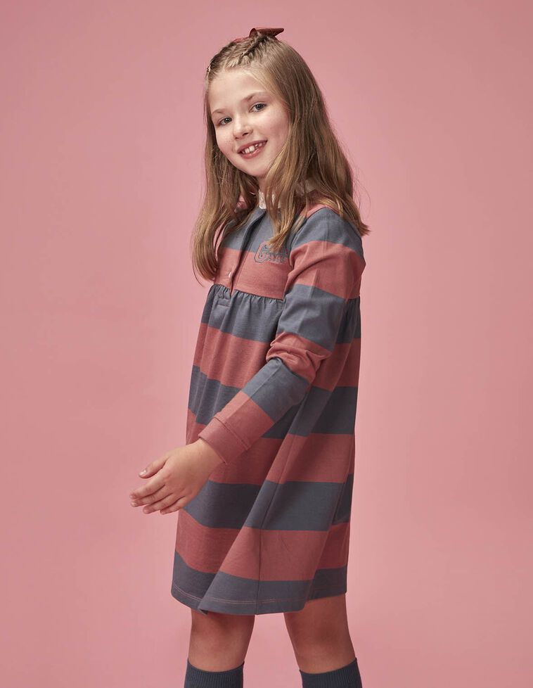 Vestito polo a righe rosso