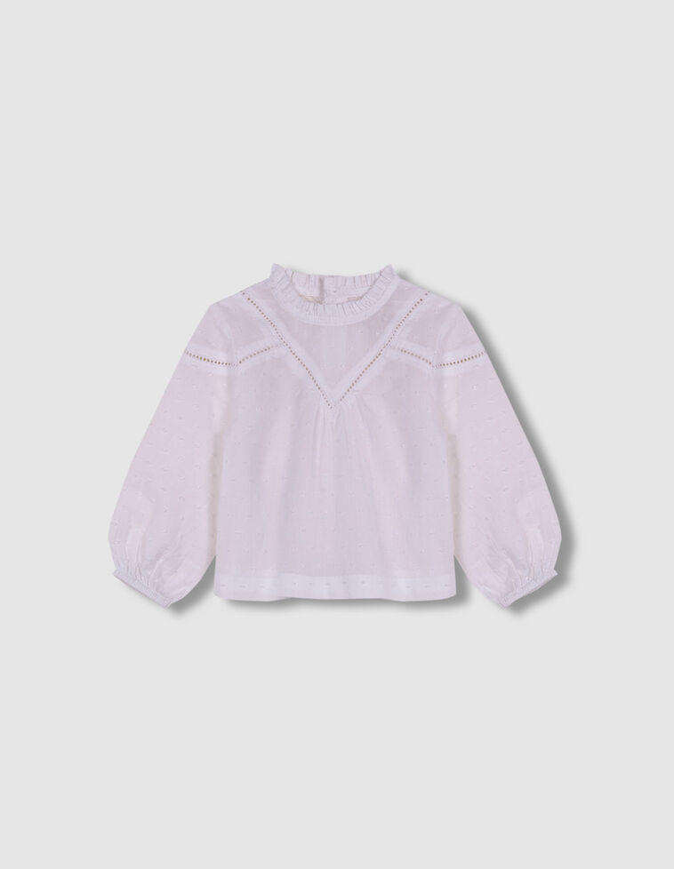 Blusa Plumeti Com Fita Bordada Branco Ótico