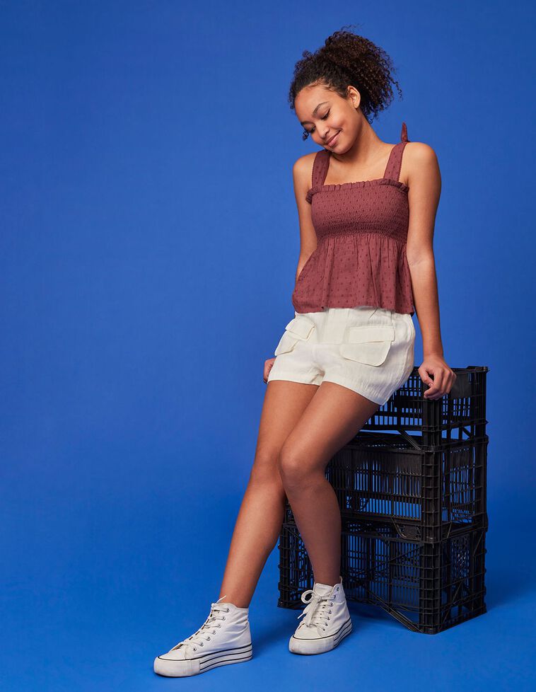 Blusa de plumeti  beringela