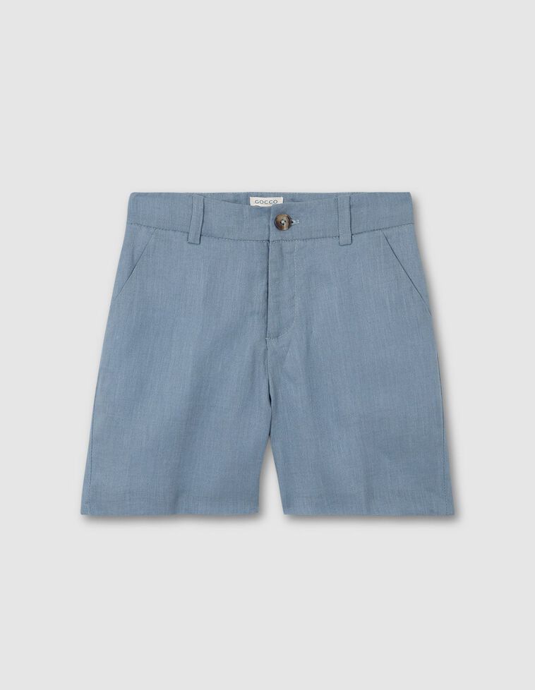 Bermudas de linho  turquesa escura