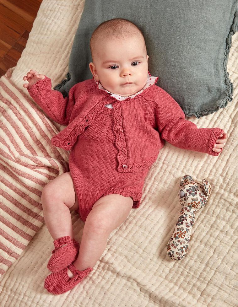 Veste en maille rose