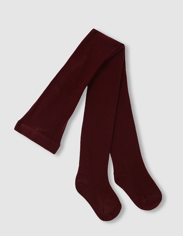 Collants basiques unis grenat
