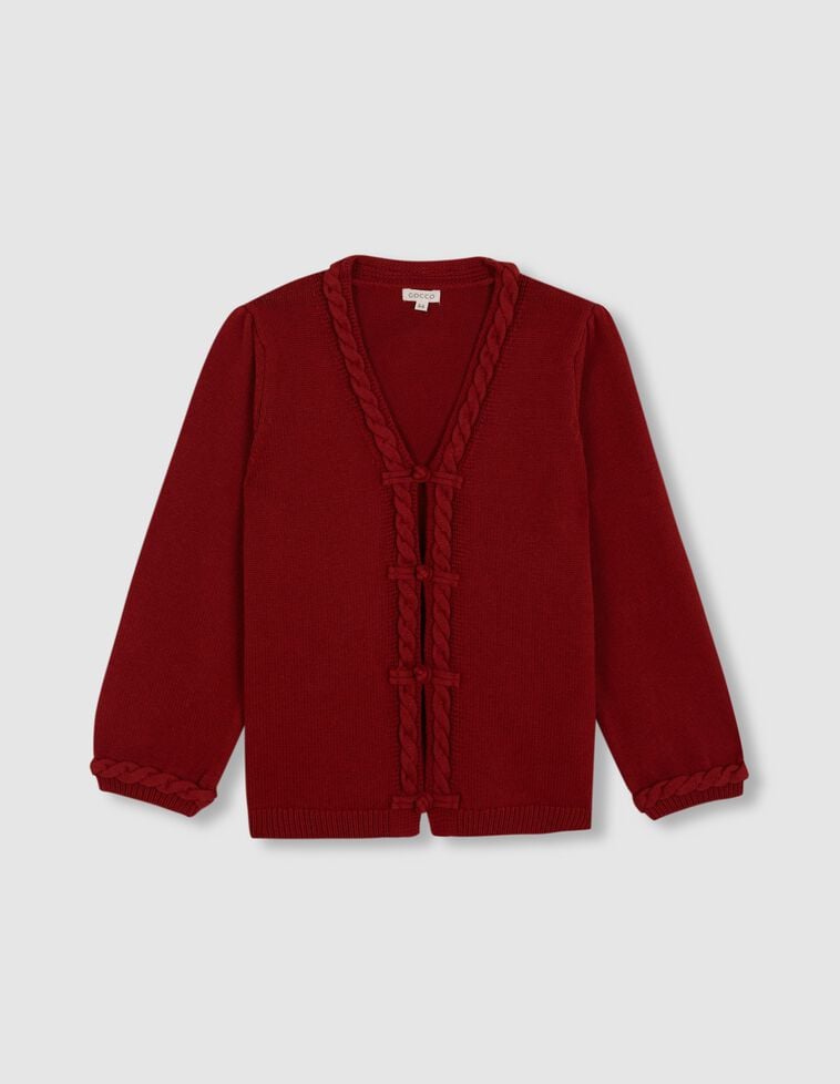 Veste à tresses bordeaux