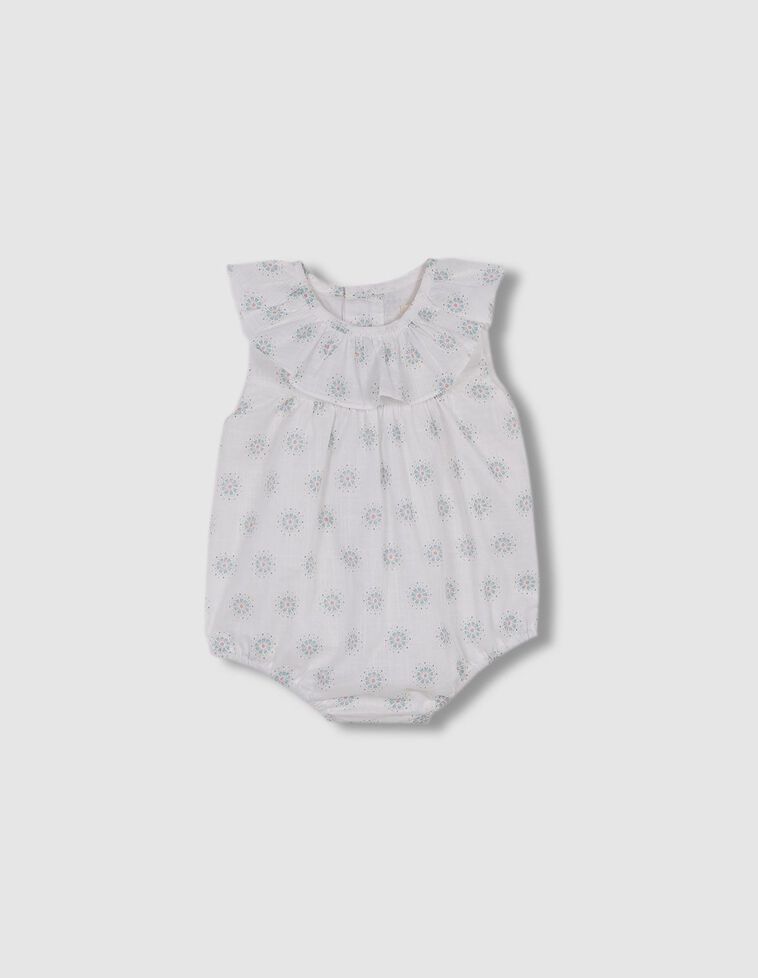 Babygrow sem pernas estampado  branca