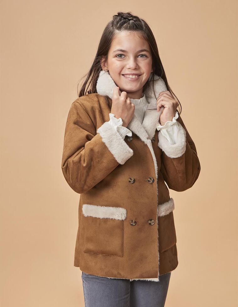 Cappotto doppiopetto cammello