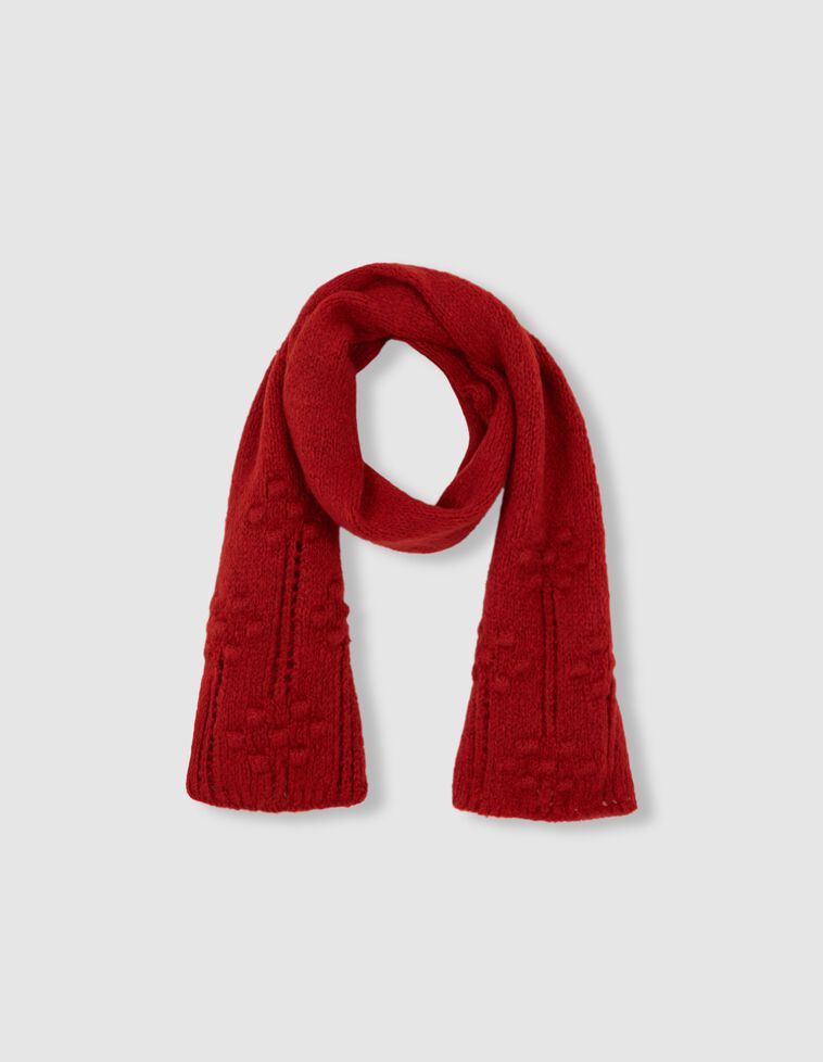 Écharpe ajourée rouge