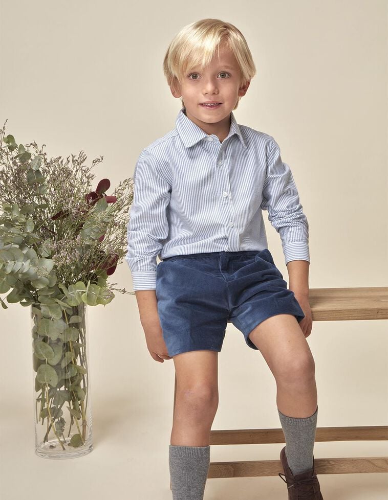 Pantaloncini in velluto blu