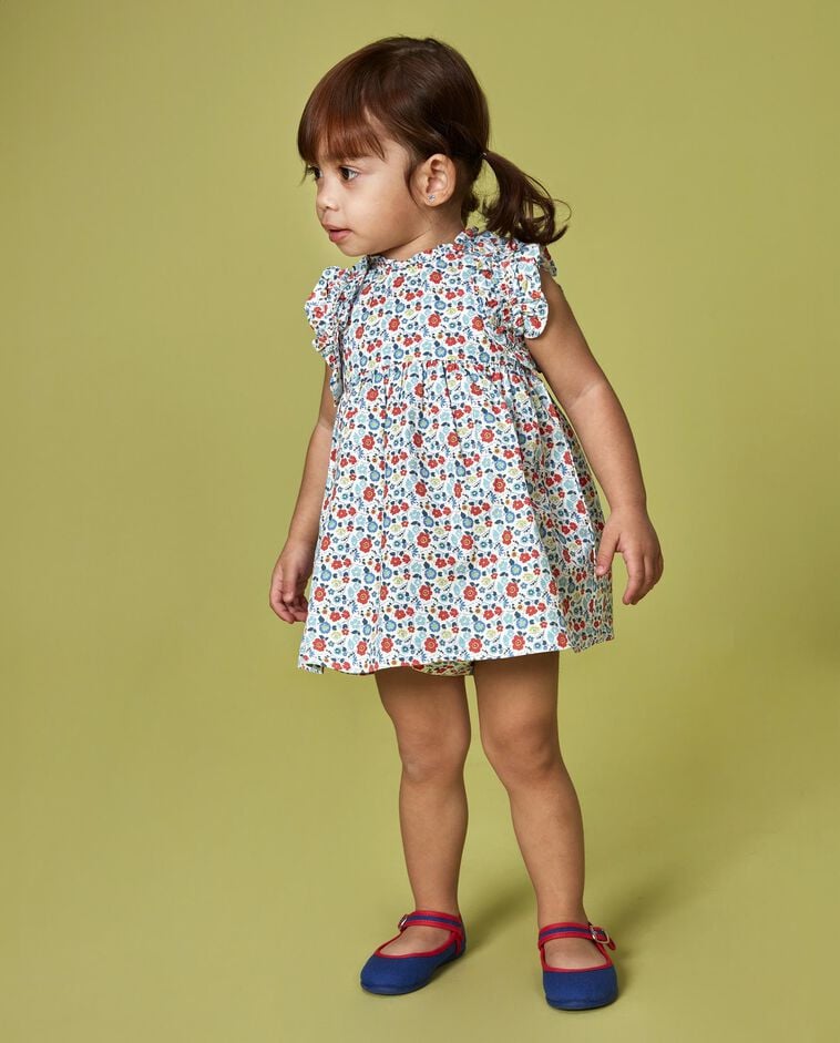 Robe &agrave; fleurs blanche