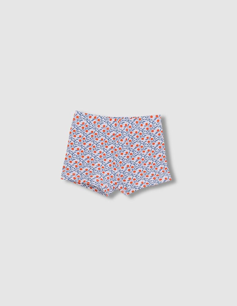 Maillot de bain blanc imprimé branches fleuries