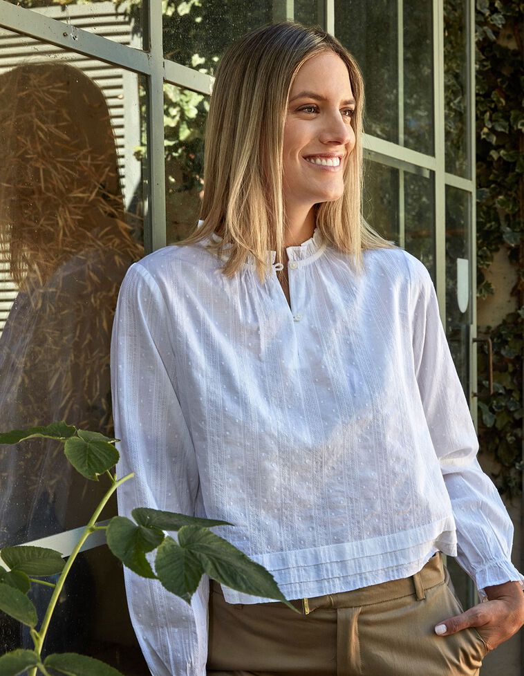 Camisa Bainha Com Dobra Para Fita Branco Ótico