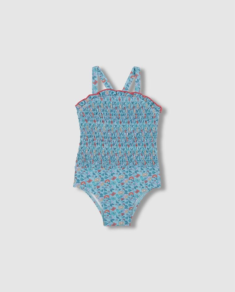 Maillot de bain imprim&eacute; fleurs bleu clair