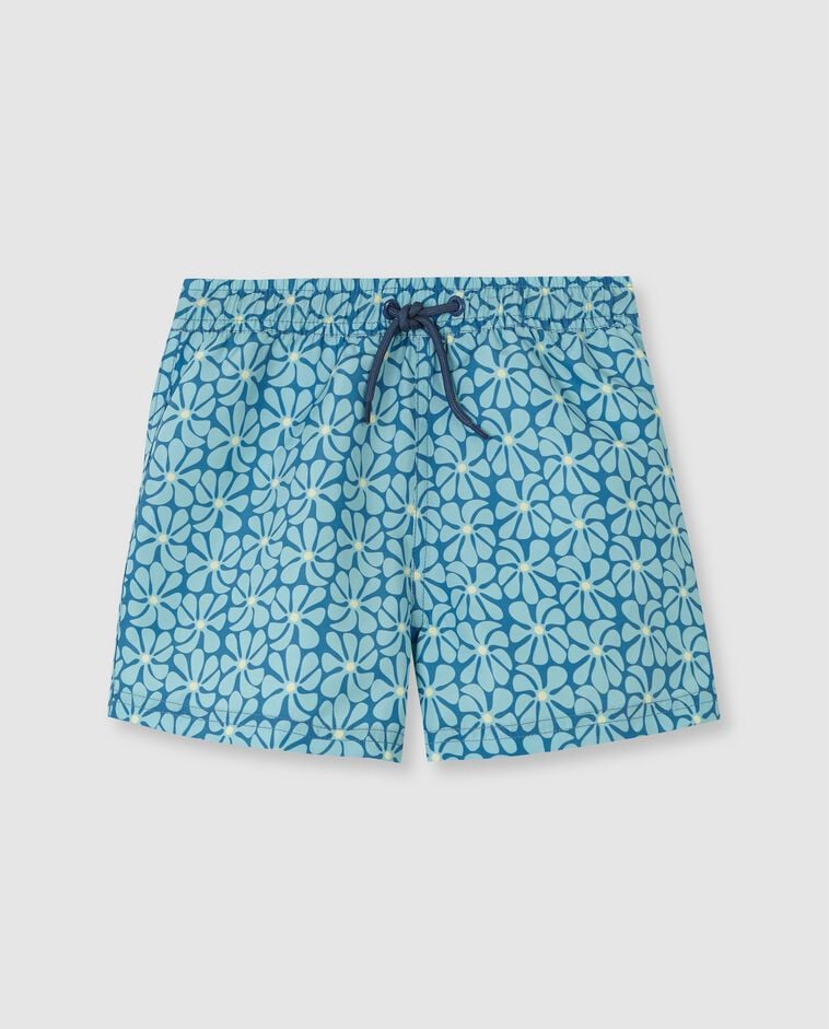 Badehose mit Retro-Motiv in Blau