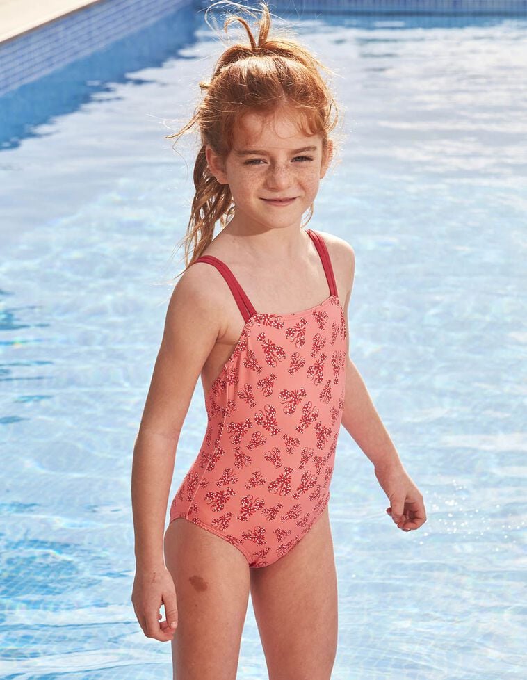 Maillot de bain rose imprimé homard