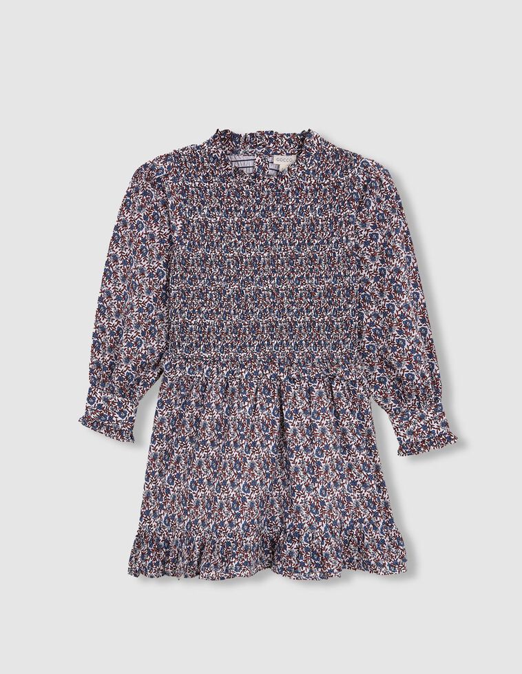 Robe imprimée ajourée blanche