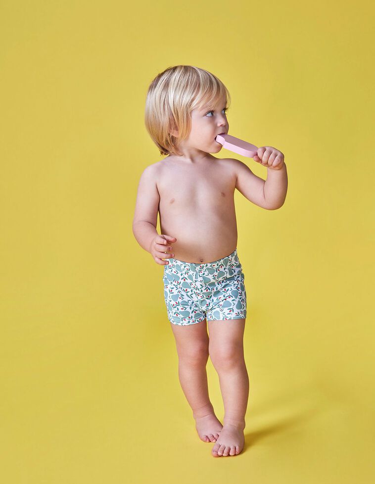 Costume da bagno in lycra con stampa di pere color verdognolo