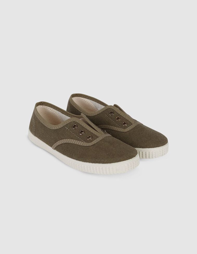 Scarpe in cotone biologico color kaki