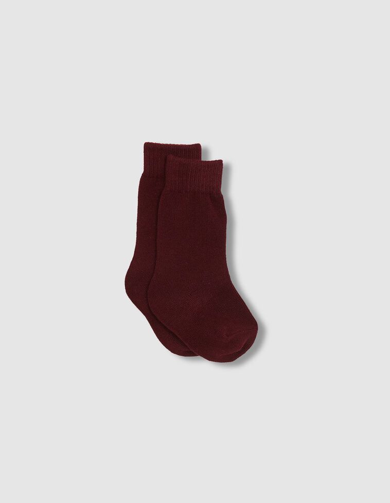 Chaussettes unies grenat