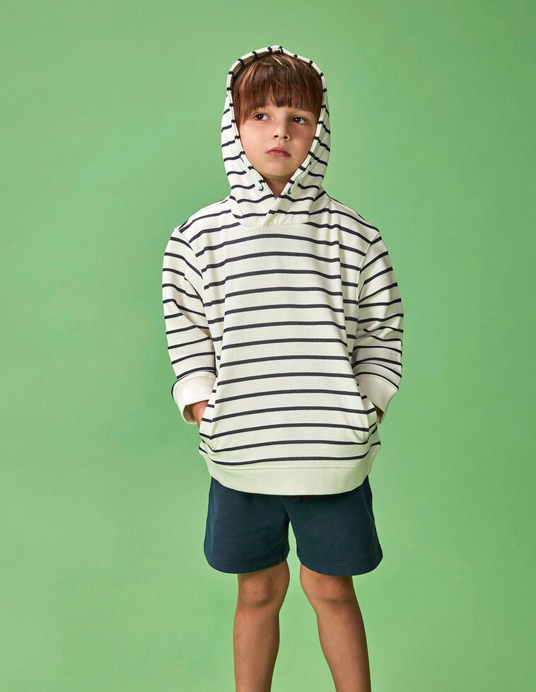 Sweat-shirt com padrão de riscas  cru