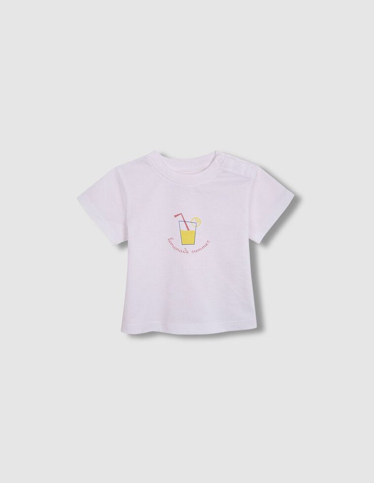 T-shirt blanc imprimé limonade