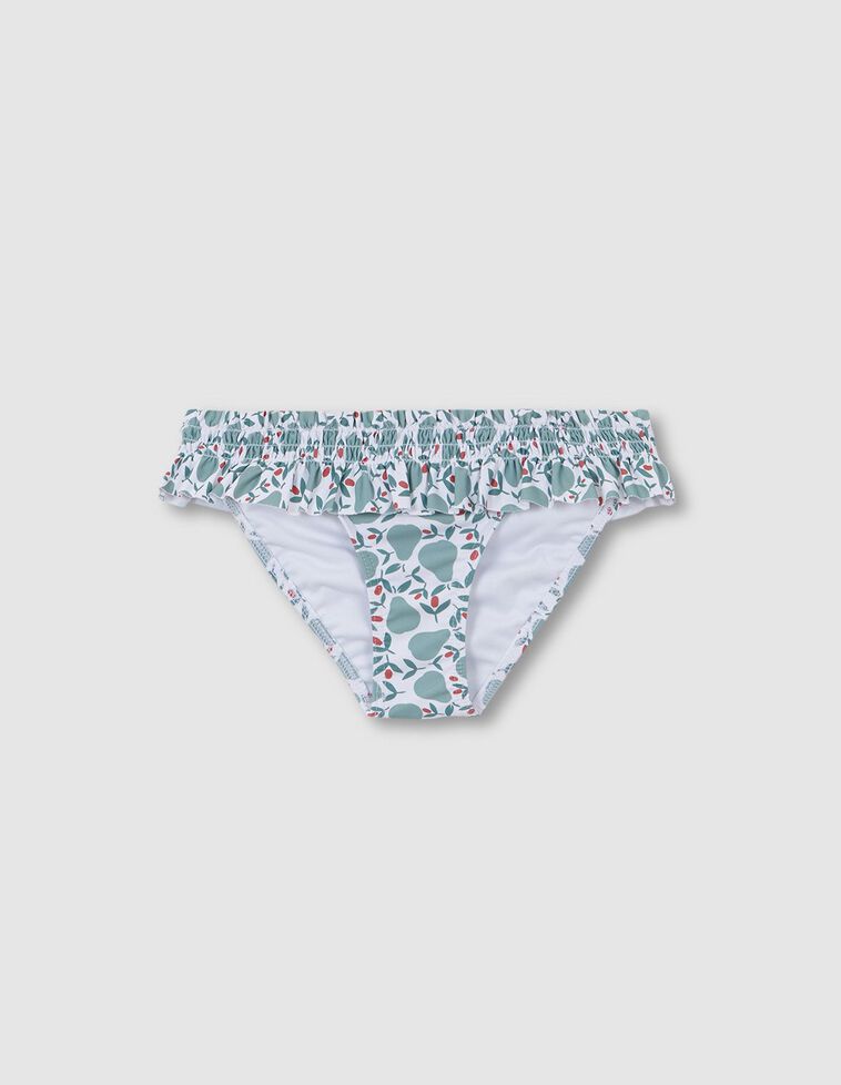 Biquini de licra com estampado de pêras  esverdeada