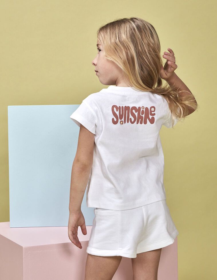 T-shirt blanc imprimé camp