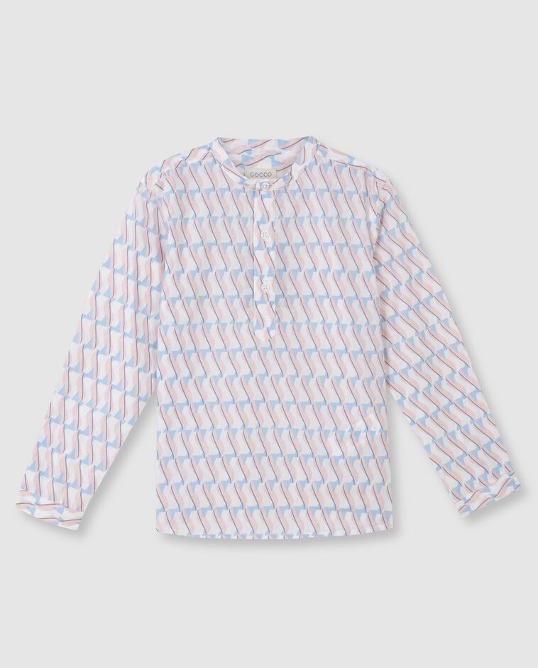 Chemise imprim&eacute; g&eacute;om&eacute;trique rose
