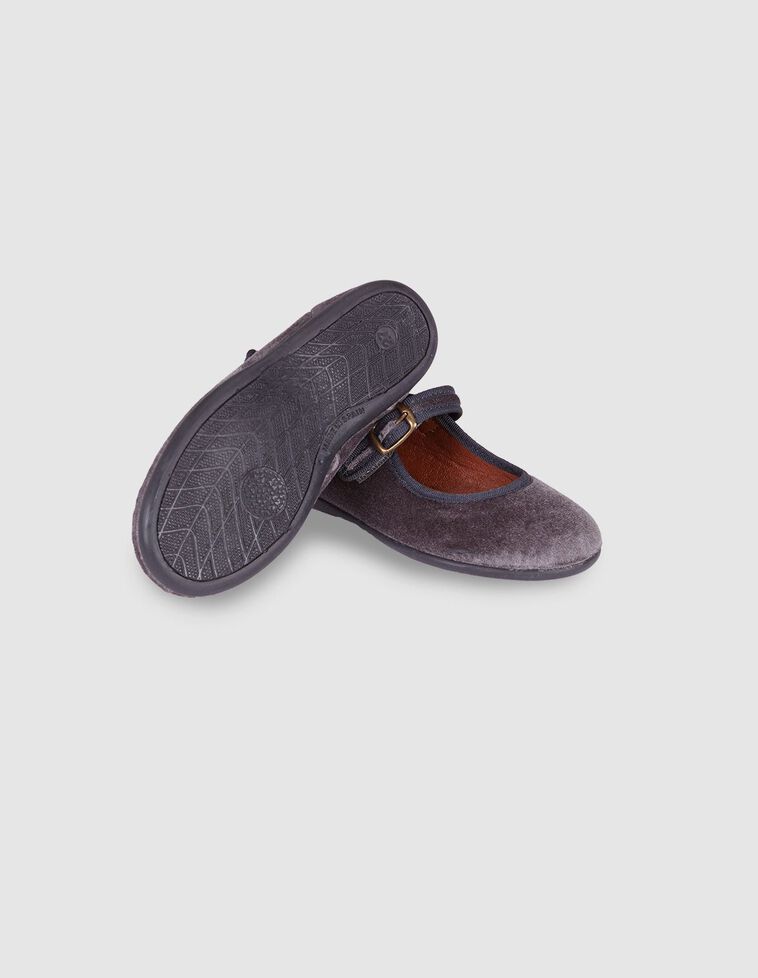 Ballerines en velours gris