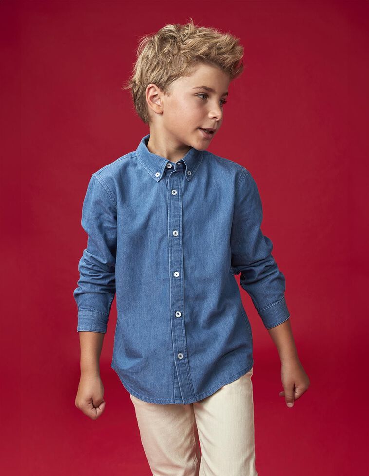 Camicia in denim azzurro chiaro