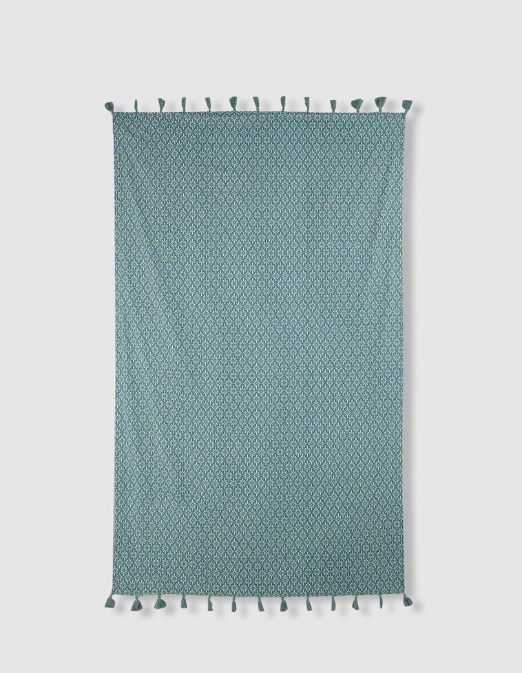 Serviette à fleurs imprimée bleu clair