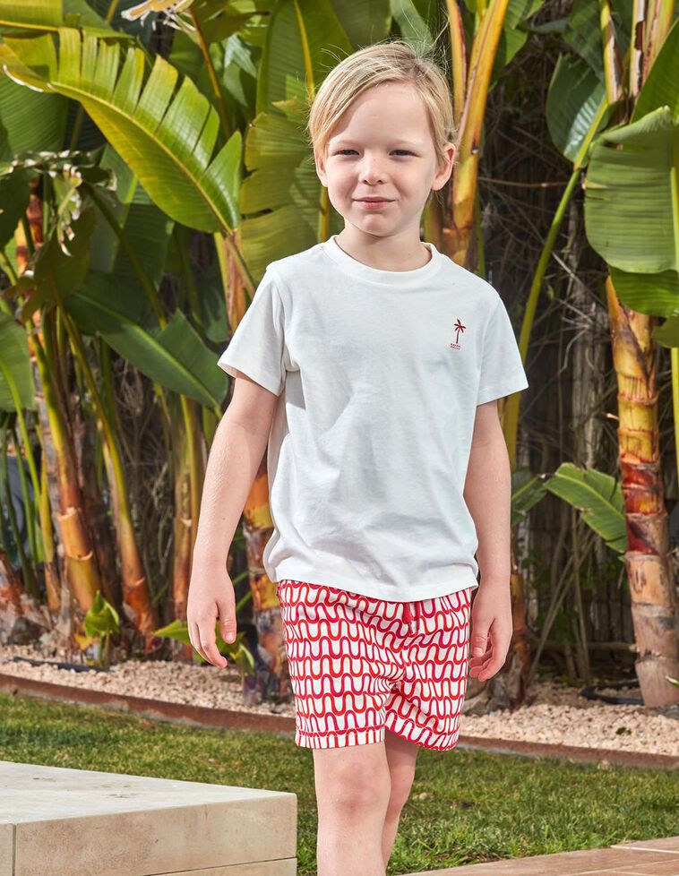 T-shirt blanc imprimé surf life