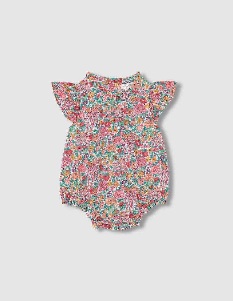 Pagliaccetto color rosa con stampa floreale Liberty
