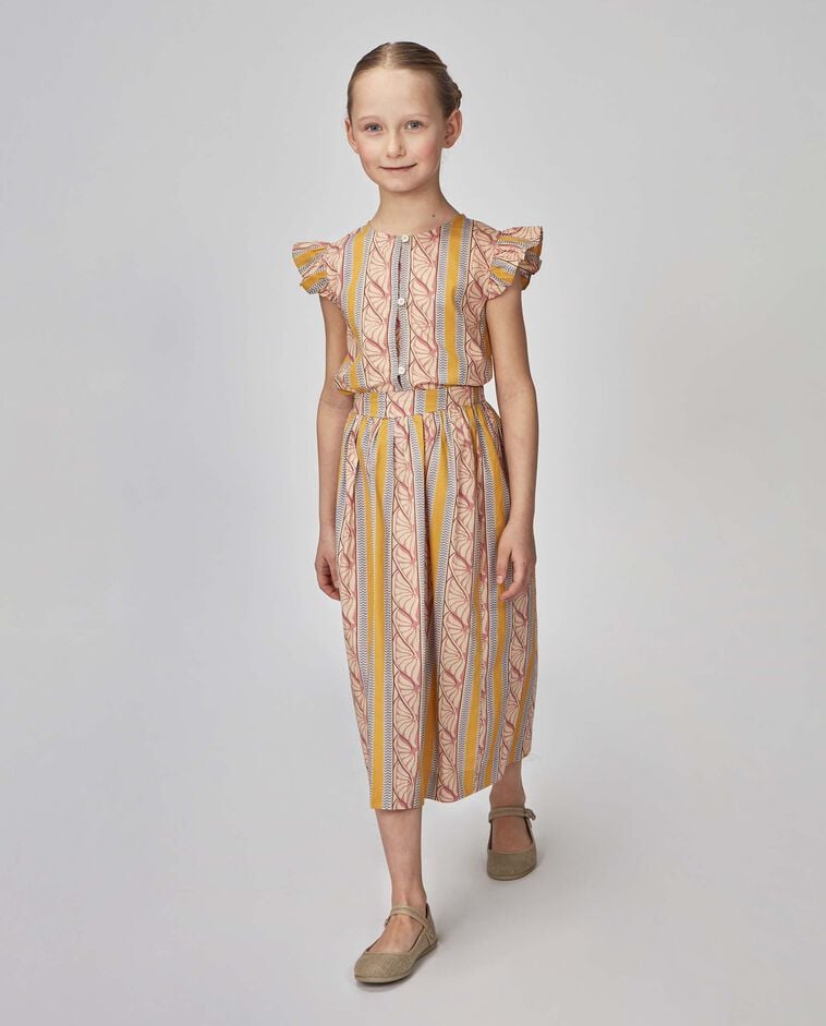 Blouse imprim&eacute; ethnique rose