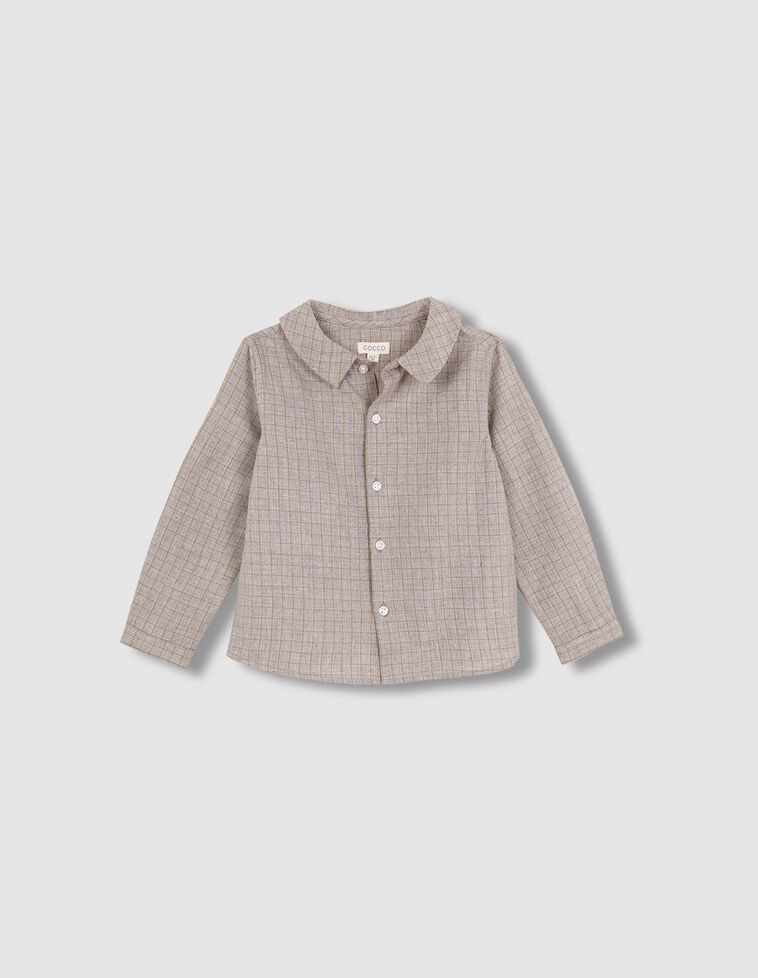 Chemise à carreaux grise