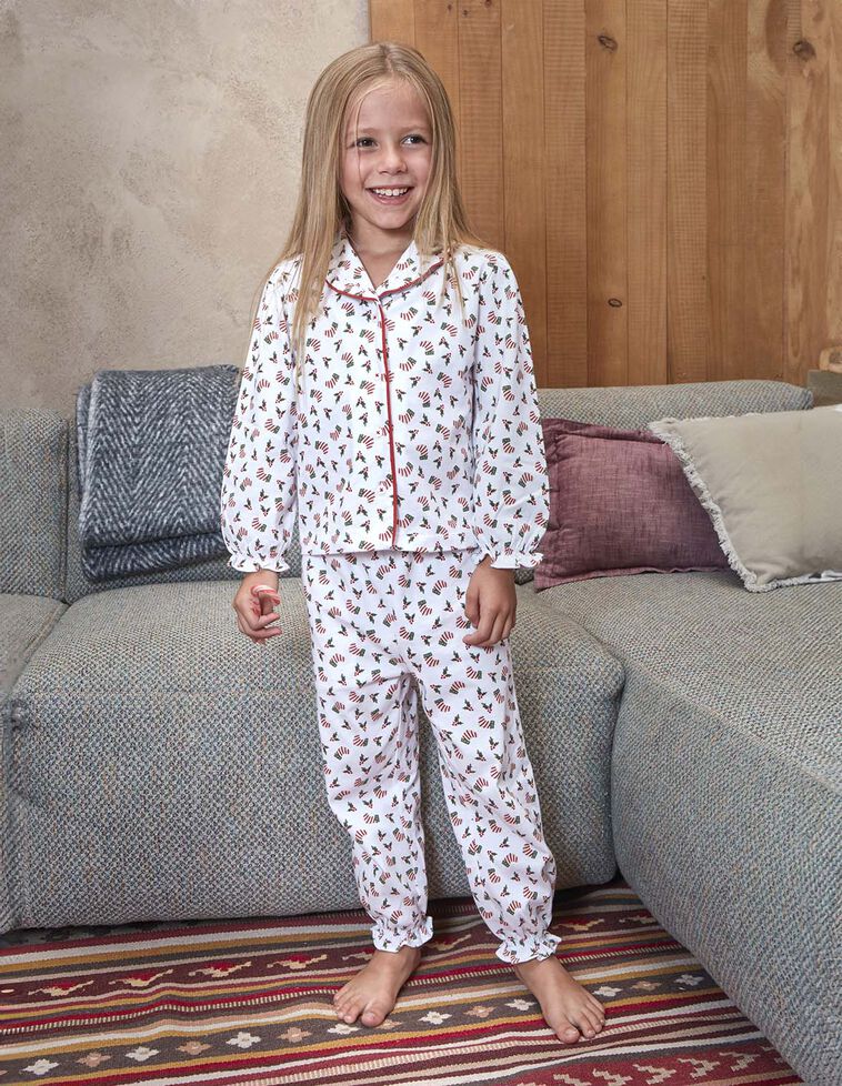Pyjama de Noël avec liseré contrasté blanc