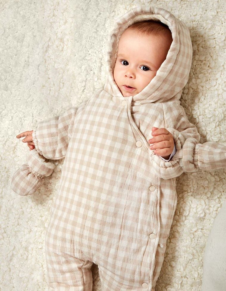 Tuta vichy marrone chiaro