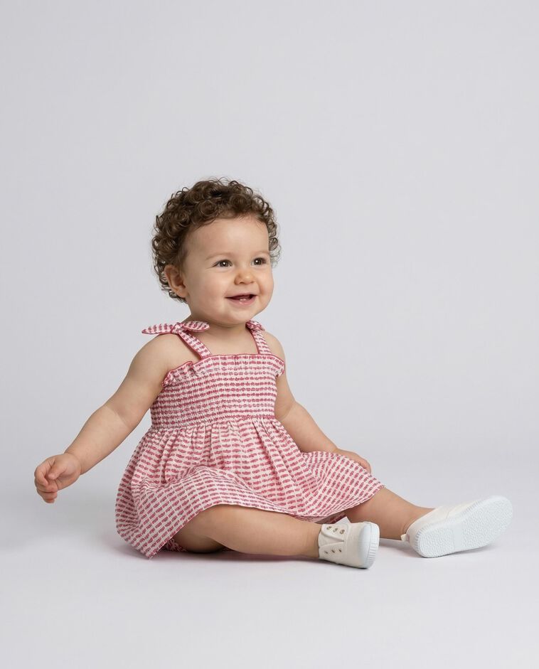 Kleid mit R&uuml;schen in Wei&szlig;