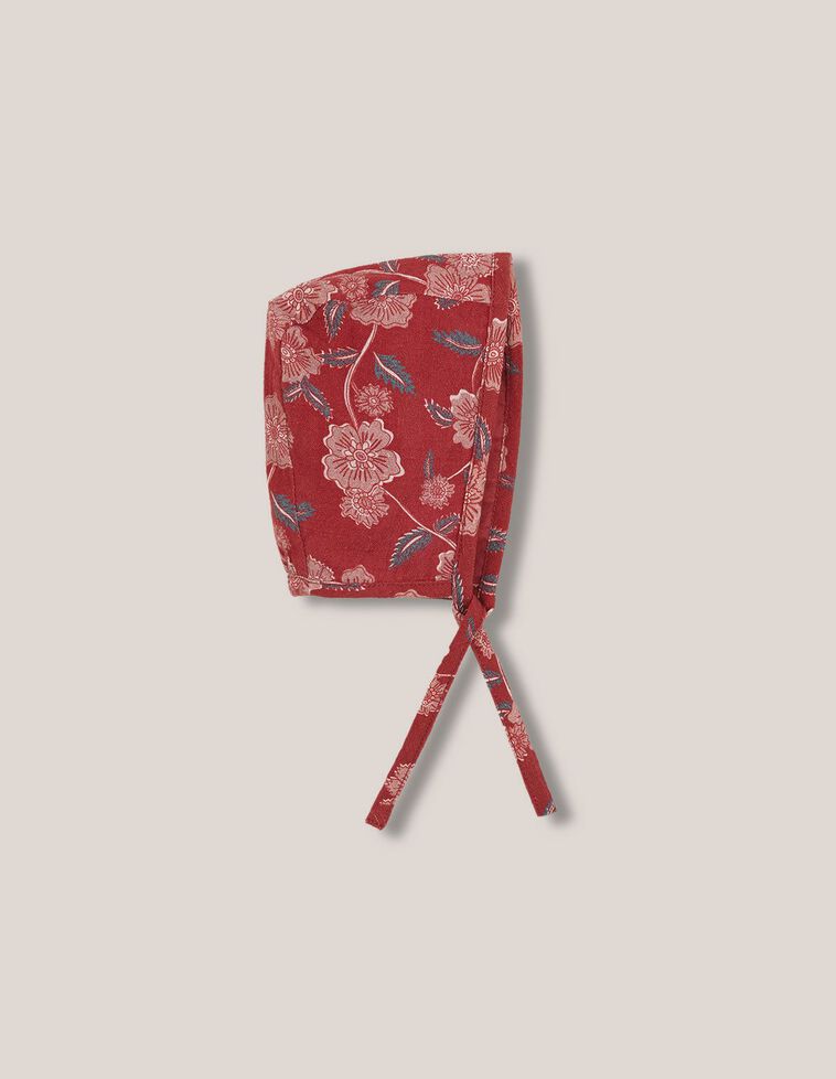 Capote en tissu imprimé grenat