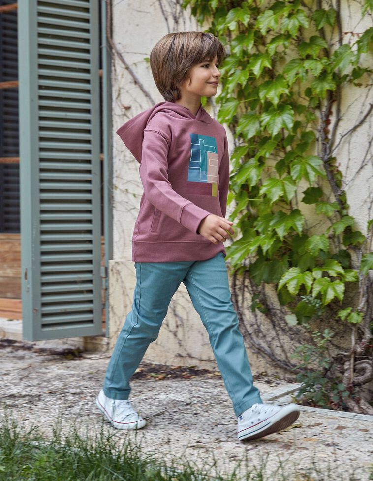 Pantaloni Chino Vita Elastica Petrolio Chiaro