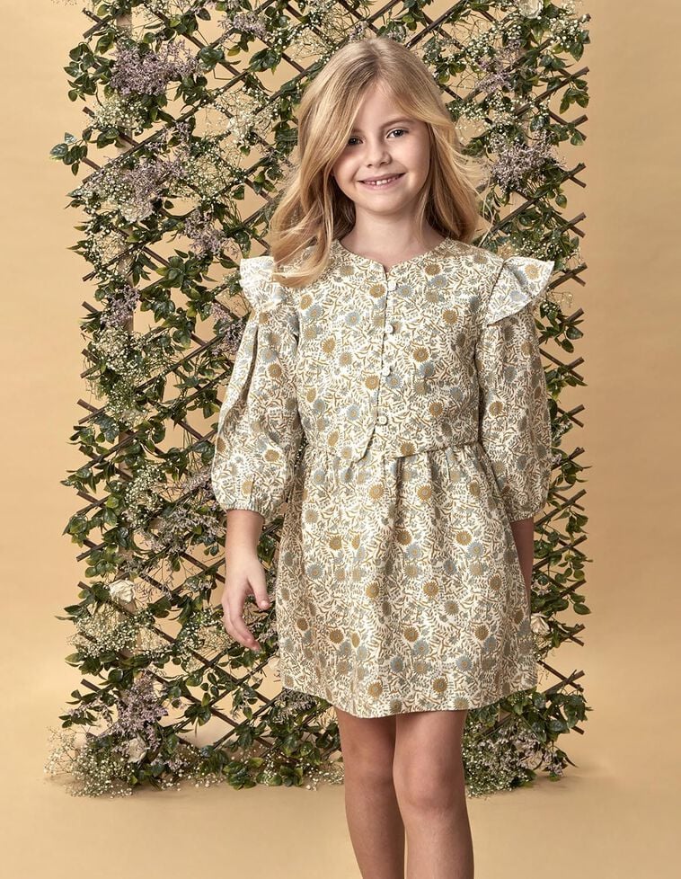 Robe en lin imprimé blanc