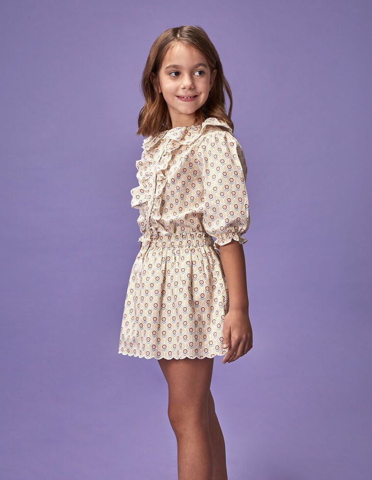 Saia estampada branco