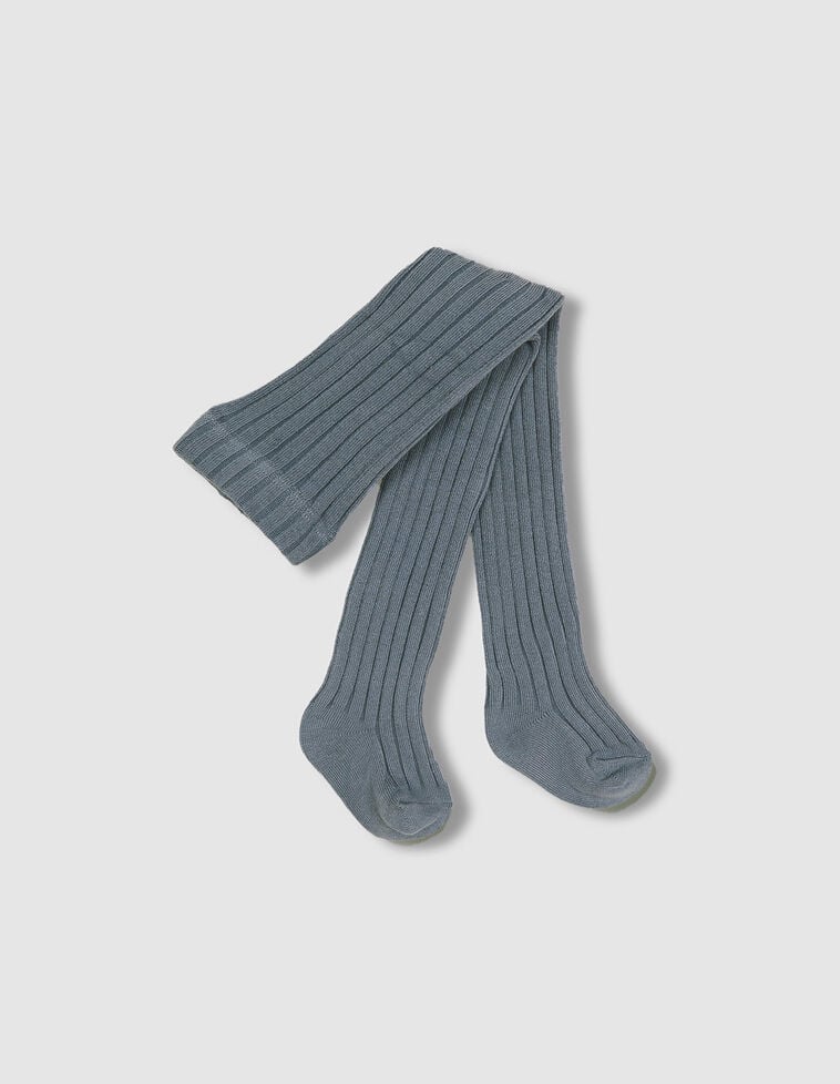 Collants côtelés bleu clair